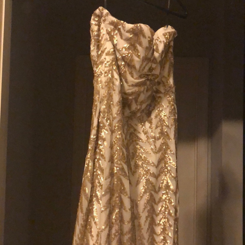 White & Gold Gown - Picture 3 of 6